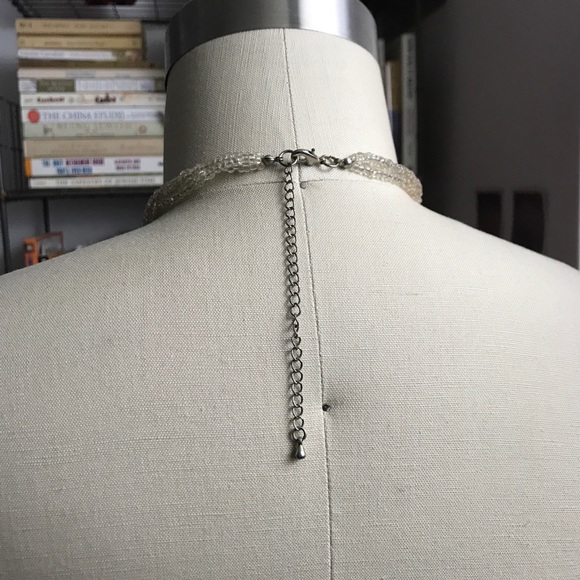 Rose Floral Petal Crystal Beaded Necklace - Picture 6 of 6